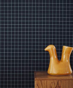 Papier Peint SUPER NOIR à petits carreaux blancs